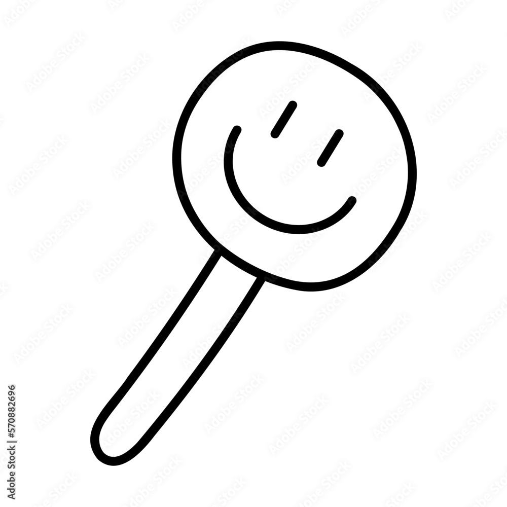 Cute doodle face shape lollipop from the collection of girly stickers. Cartoon vector white and black illustration. Cute doodle face shape lollipop from the collection of girly stickers. Cartoon vector white and black illustration.