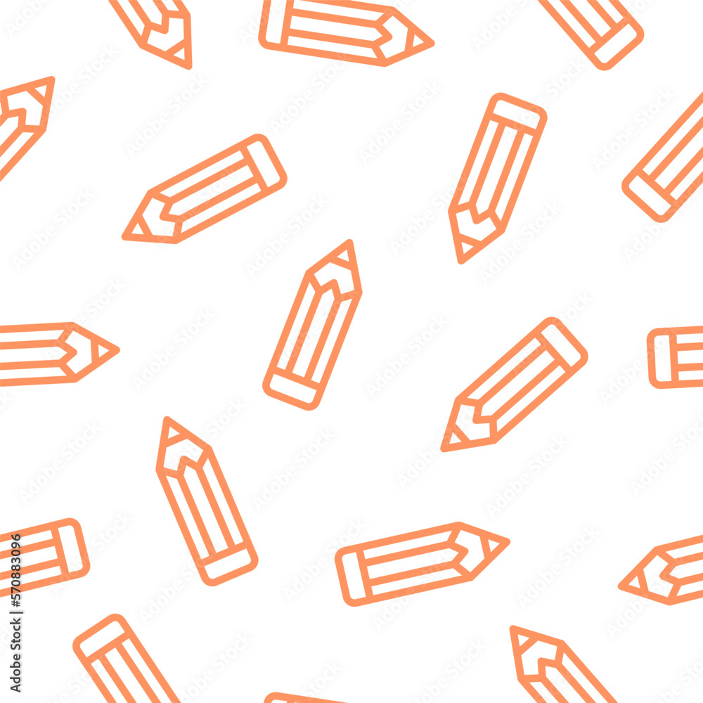 Seamless pattern with orange pencil Seamless pattern with orange pencil