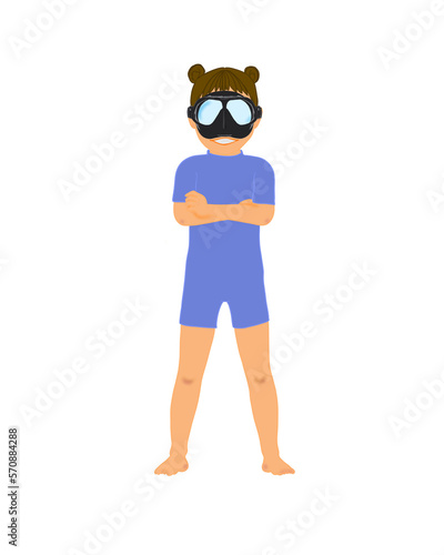 Confident girl wearing scuba mask 