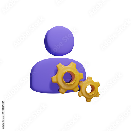 Fotografi account preference  3d illustration