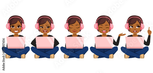 Vector illustration of youn...