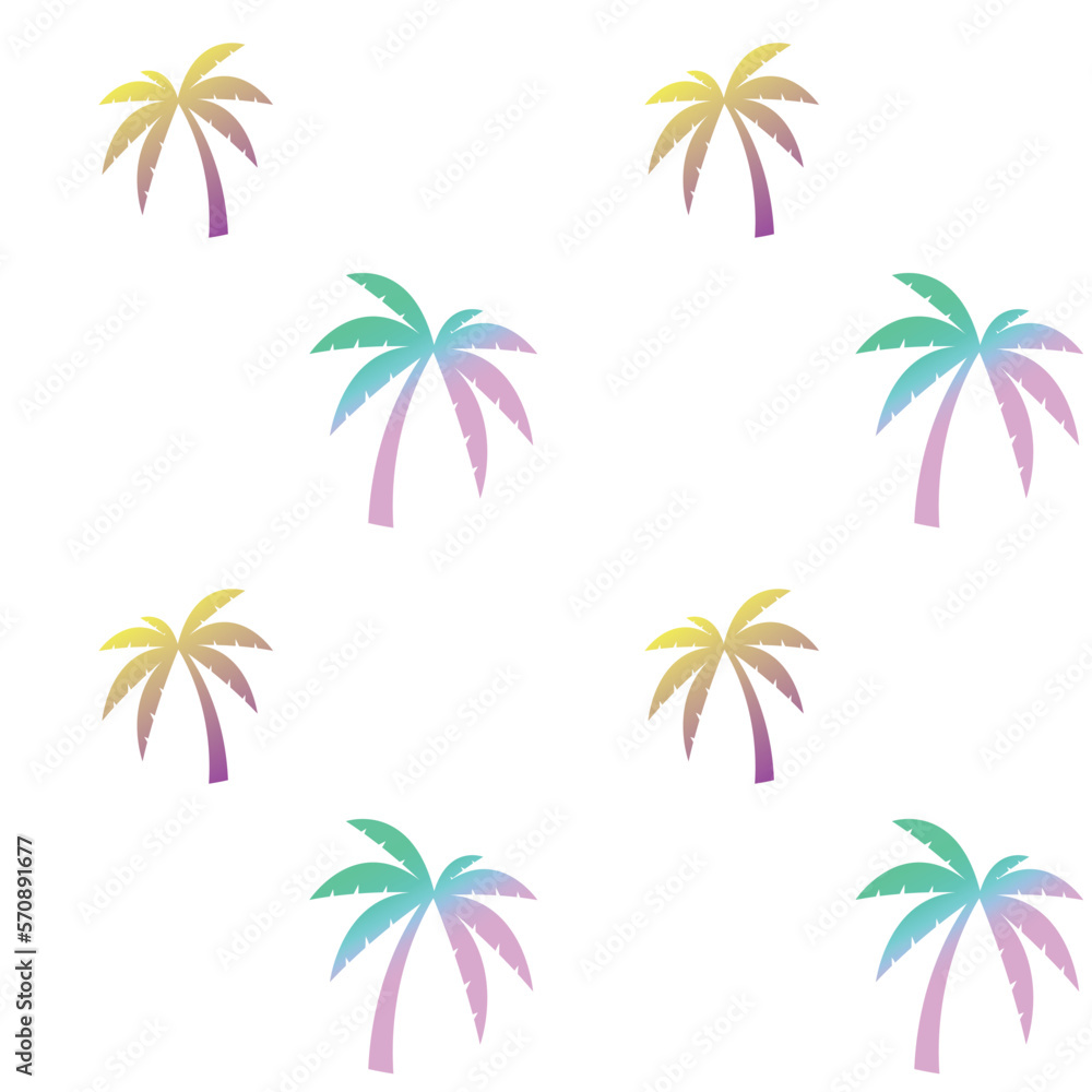 Miami Cute Palms Seamless Pattern