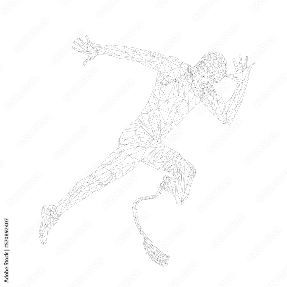 start running disabled runner amputee leg prosthetic polygonal wireframe start running disabled runner amputee leg prosthetic polygonal wireframe