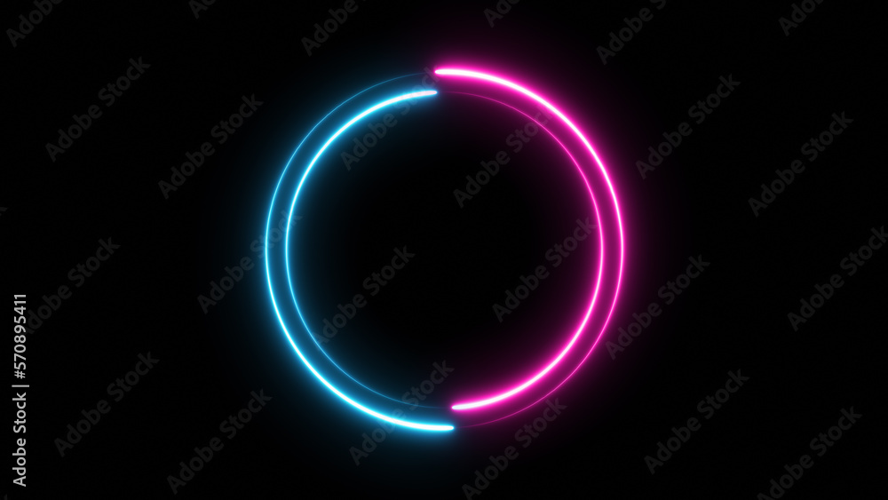Abstract pink and blue neon glowing light , lasers and lines frame Abstract pink and blue neon glowing light , lasers and lines frame