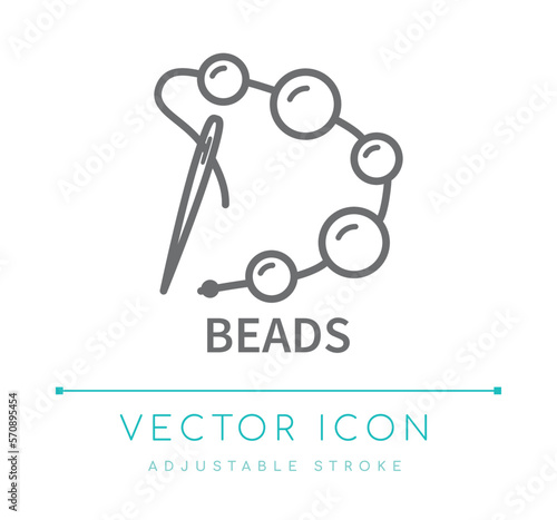 Beads Jewelry Line Icon