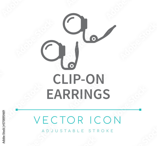 Clip-On Earrings Jewelry Line Icon