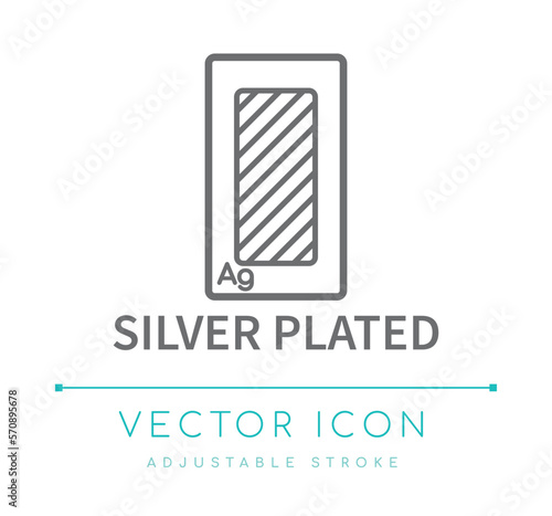Silver Plated Jewelry Line Icon