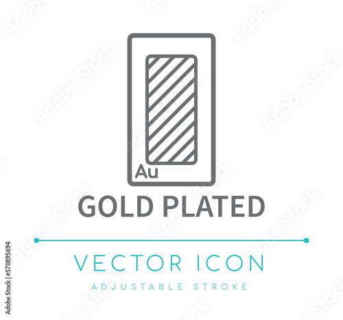 Gold Plated Jewelry Line Icon
