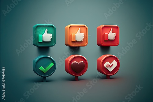 Color icons depicting likes