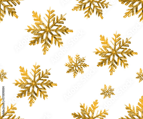 seamless pattern golden snowflakes illustration