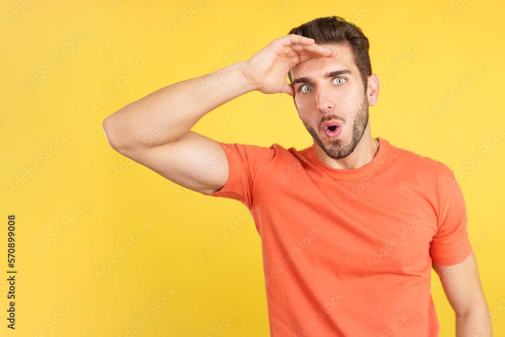 Surprised caucasian man looking at the camera Surprised caucasian man looking at the camera