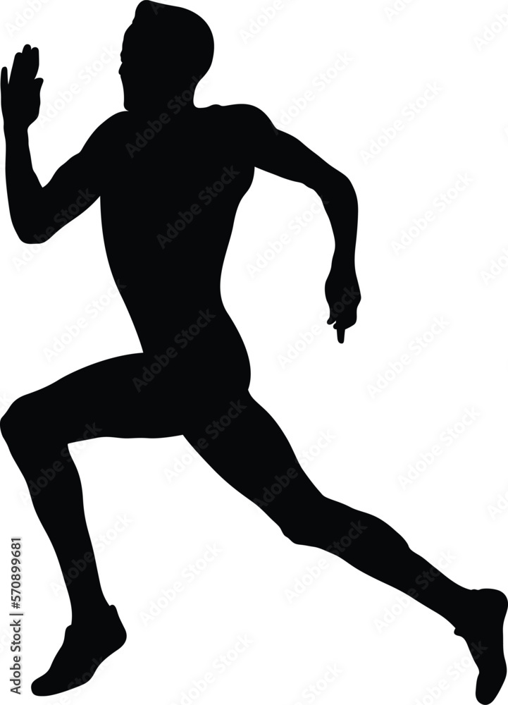 male athlete leader run sprint race black silhouette