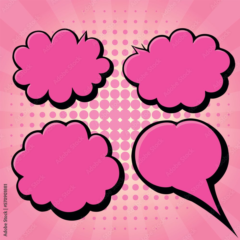 Comic speech bubble set collection vector illustration Comic speech bubble set collection vector illustration