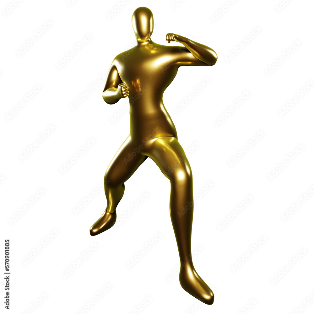 3d Render Stickman - Karate Stand Pose with Hands Ready to Punch 3d Render Stickman - Karate Stand Pose with Hands Ready to Punch