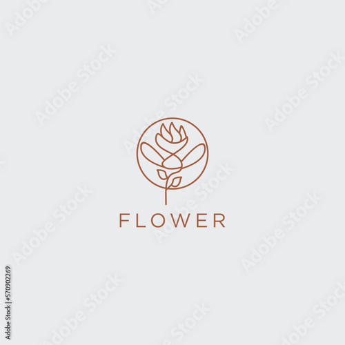 Rose flower logo vector icon design template