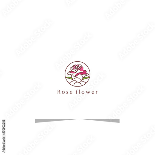 Rose flower logo vector icon design template