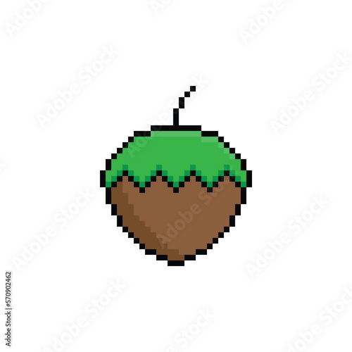 hazelnut  icon 8 bit, pixel art icon  for game  logo. 