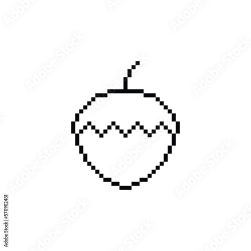 hazelnut  icon 8 bit, pixel art icon  for game  logo. 