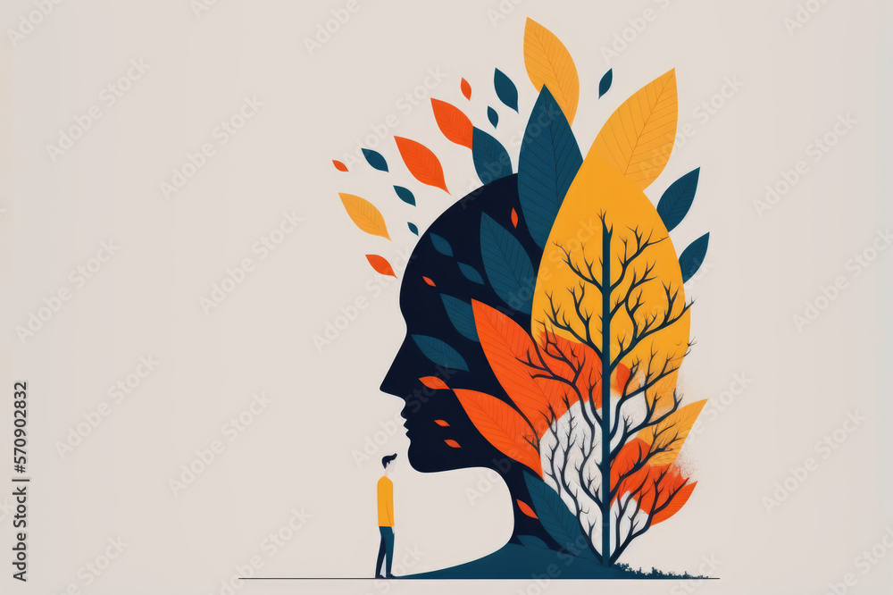 Minimalist Thinking, Growth, Success Illustration - Wallpaper Design