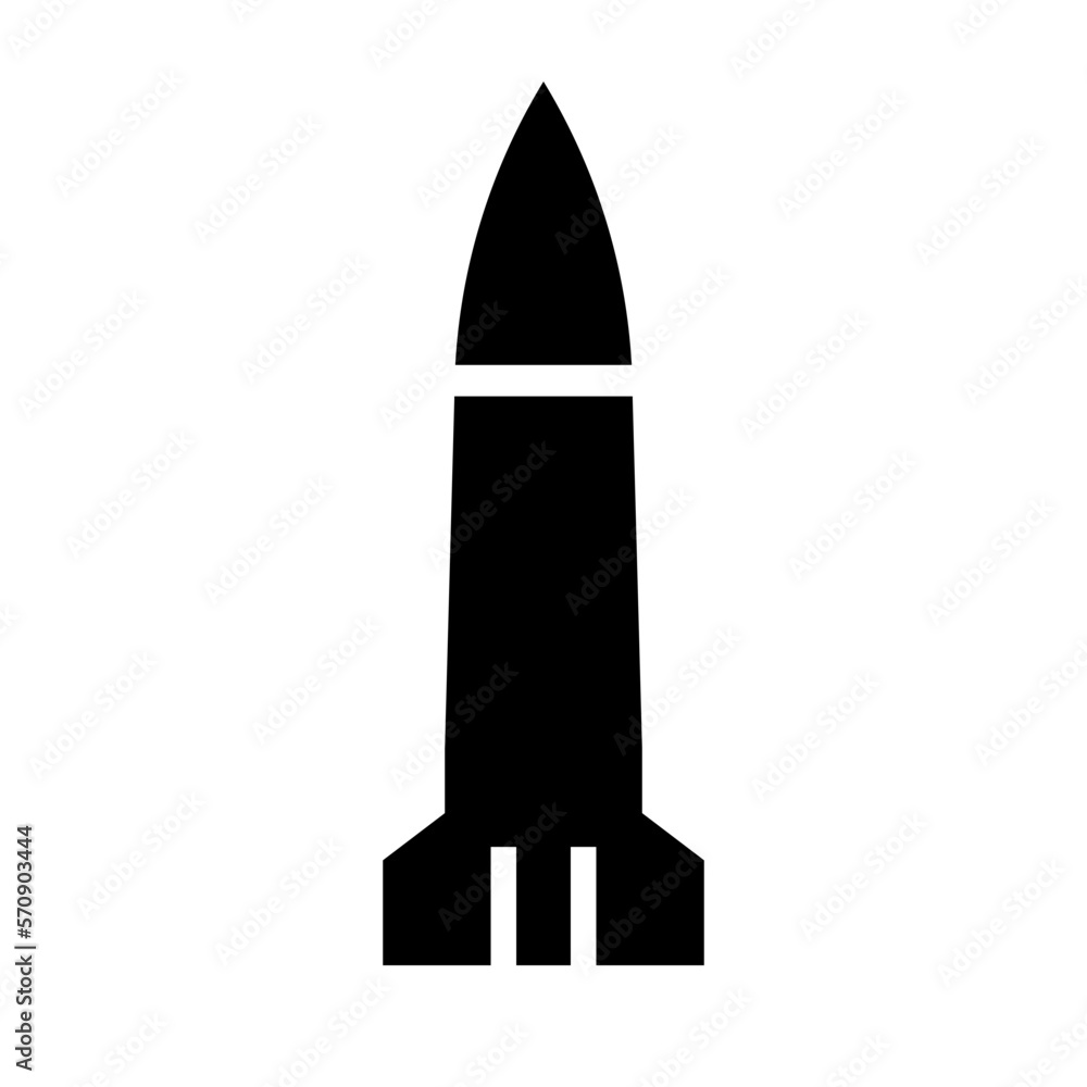 Launch rocket silhouette icon. Vector.