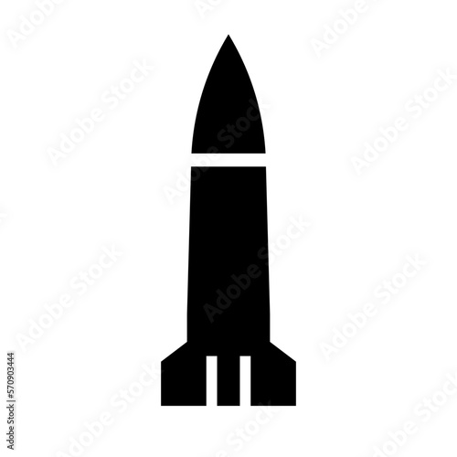 Launch rocket silhouette icon. Vector.