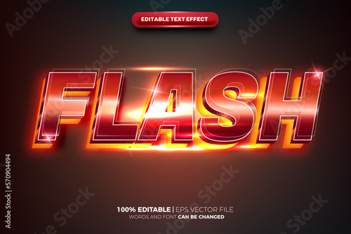 Super Flash glow red metal steel cinematic 3d editable text effect