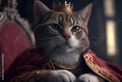 King of a rat in royal robe and crown on throne. AI generative illustration  22972663 Stock Photo at Vecteezy