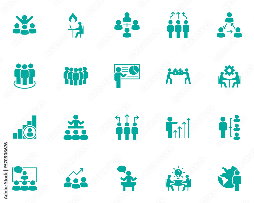Fototapeta premium set of people icons, team, , meeting, business,