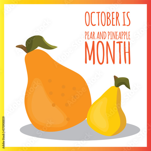 october is Pear and Pineapple Month . Geometric design suitable for greeting card poster and banner