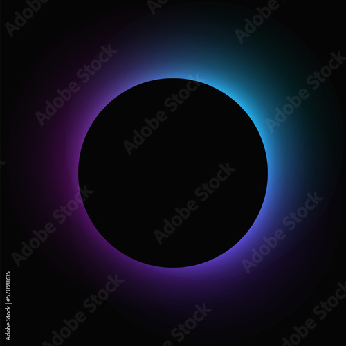 Circle illuminate light frame with color gradient