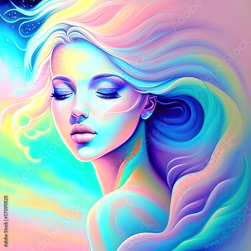 portrait of a woman in pastel colors 