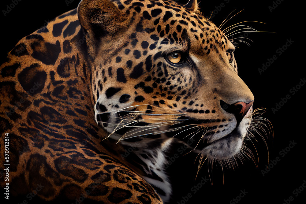 Jaguar cat portrait, Generative AI Jaguar cat portrait, Generative AI