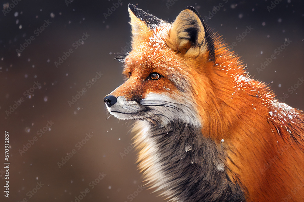 Red fox portrait, Generative AI Red fox portrait, Generative AI
