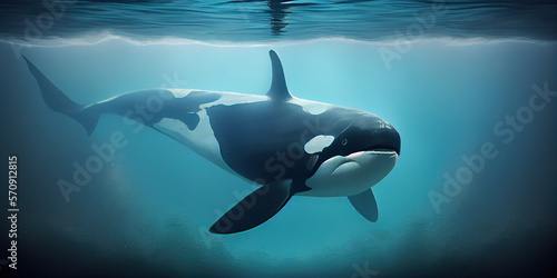 Killer whale or orca  Generative AI