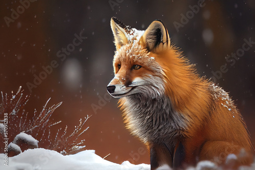 Red fox portrait, Generative AI