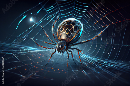Spider on web, Generative AI © fusebulb