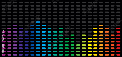 Digital equalizer or equaliser symbol. pulse musical. Music sound wave mixer. music soundwave diagram. Volume level. Music audio frequency, voice line waves, electronic radio signal. Record icon. Rays