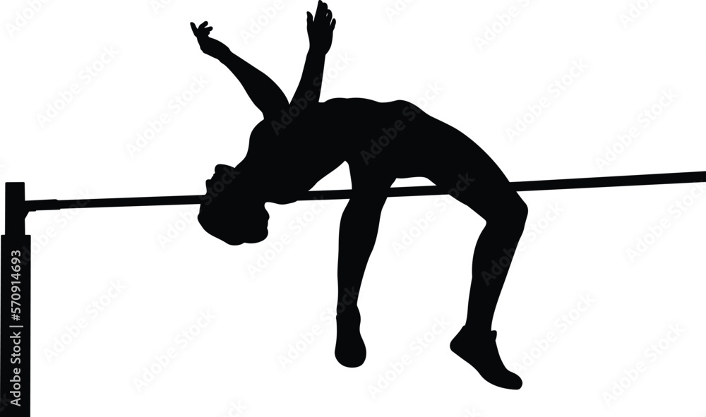 © sports photos - girl athlete jumper high jump black silhouette © sports photos - girl athlete jumper high jump black silhouette