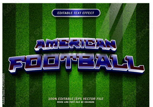 American football text effect. editable font style.