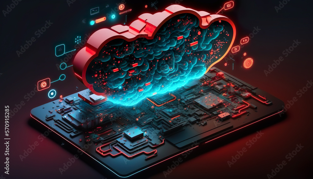 Fototapeta premium Cloud storage center technology.big data management concepts