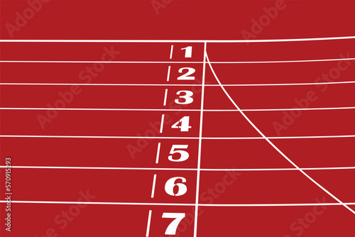 finish line red running track stadium