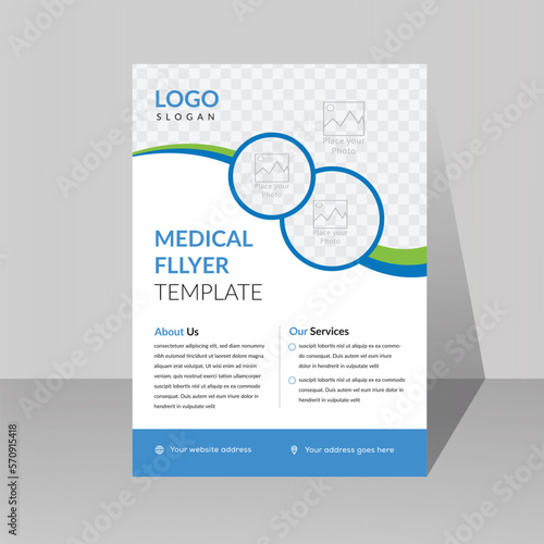 Modern A4 corporate creative clean business flyer design template layout for advertising and promotion growth. vector white background color circle design flyer template. unique image flyer inspire