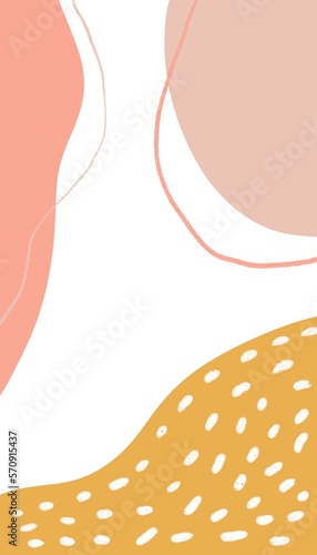 Hand drawn background with paint spots and lines