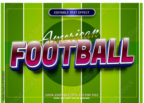 American football text effect. editable font style.