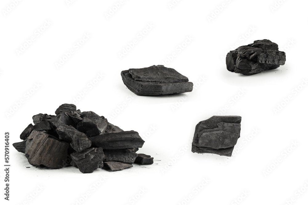 Black oak coal isolated on white background. Black oak coal isolated on white background.