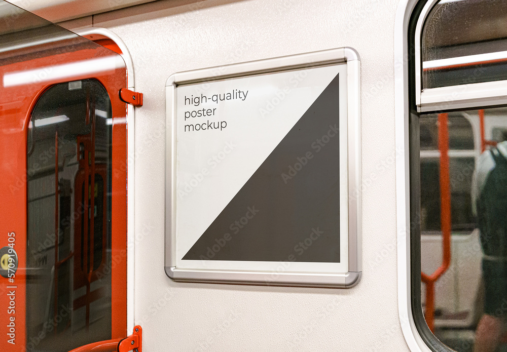 Street Outdoor Poster Advertising Mockup Template Subway Metro Stock ...