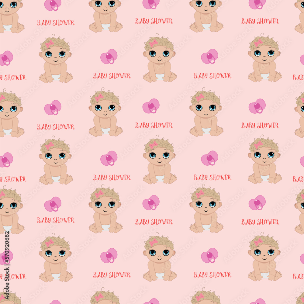 Girls pattern.Seamless backgrounds. Cute textile print. Baby shower vector illustration. Girls pattern.Seamless backgrounds. Cute textile print. Baby shower vector illustration.