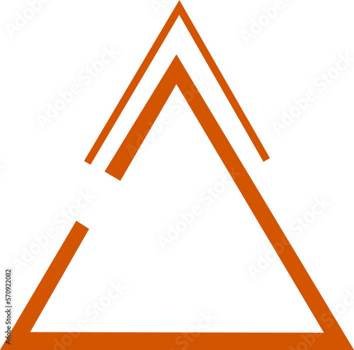 Orange Unclosed delta symbol which is a symbol of change and reminds us that life is in constant motion, that new opportunities will present themselves