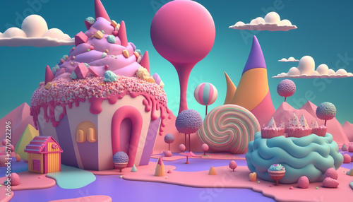 3d sweet land background