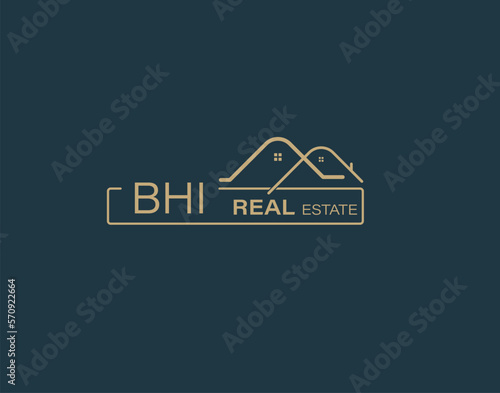 BHI Real Estate and Consultants Logo Design Vectors images. Luxury Real Estate Logo Design photo